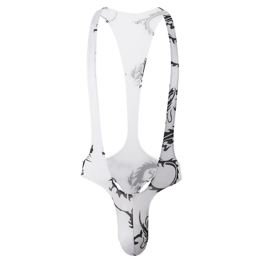 Gay Male Printed Bodysuits Body Shapers Men's Sexy Thongs Print Wrestling Singlet Leotards Sissy Men's Jockstrap Slips Jumpsuits
