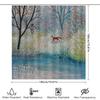 Forest Fox Shower Curtain Woodland Animal Nature Scenic Bathroom Decor Artistic Wildlife Tapestry Home Decor Farmhouse Style