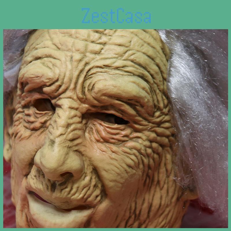 Face Elderly Mask Latex Cosplay Party Costume Accessory For Halloween Festivals