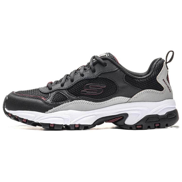 Skechers Удобные Низкие Папины Кроссовки Мужские Кроссовки Черный Серый 51706-BKGY 44
