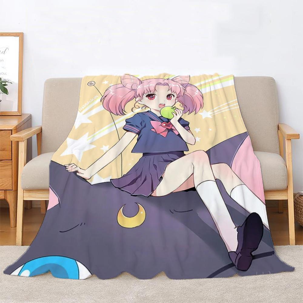 Beauty Warrior Anime Blanket King Size Beach Towel Warm Winter Blankets for Sofa Knitted Plaid Luxury Bedding Home Interior Knee