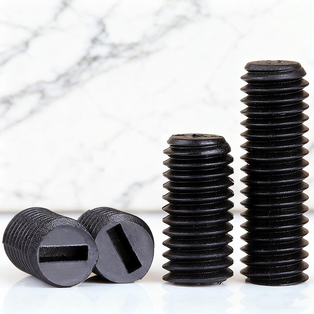 10-100pcs White/Black Nylon Tip Set Screws M3 M4 M5 M6 M8 M10M12 Non-Marring Nylon Slotted Head Screw for Electronics Adjustment