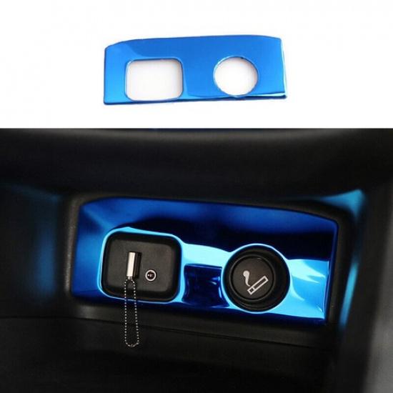 For Chevy Equinox 2018-2024 Blue Steel Center Console Cigarette Lighter Frame