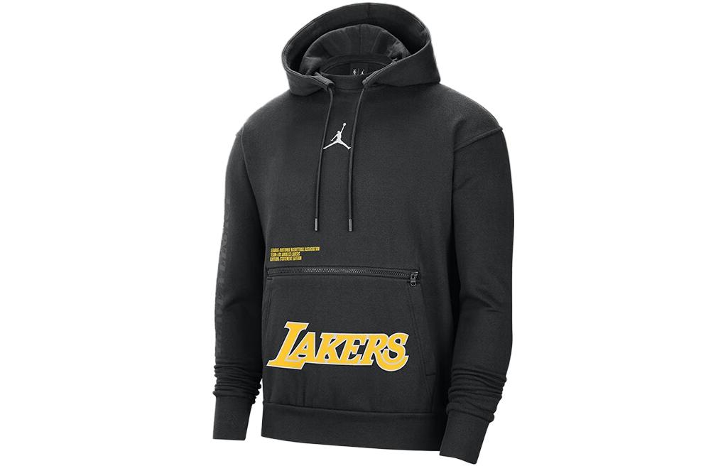 Jordan NBA Los Angeles Lakers, Kapuzenpullover Lässig Fleecegefüttert Lang 3XL black