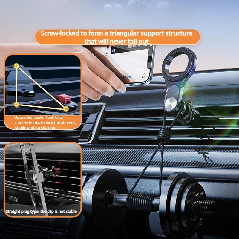 Oatsbsaf Car Air Vent Magnetic Phone Holder 360° Rotatable Ring Holder Mobile Phone Stand GPS Bracket for iPhone Samsung Xiaomi