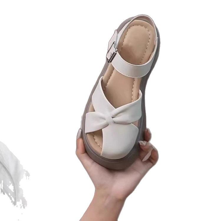 Römersandalen mit dicker Sohle, Französisch, schöne Tasche, Kopf, Damen-Sommermode zu Röcken, 2025 neue Strandschuhe