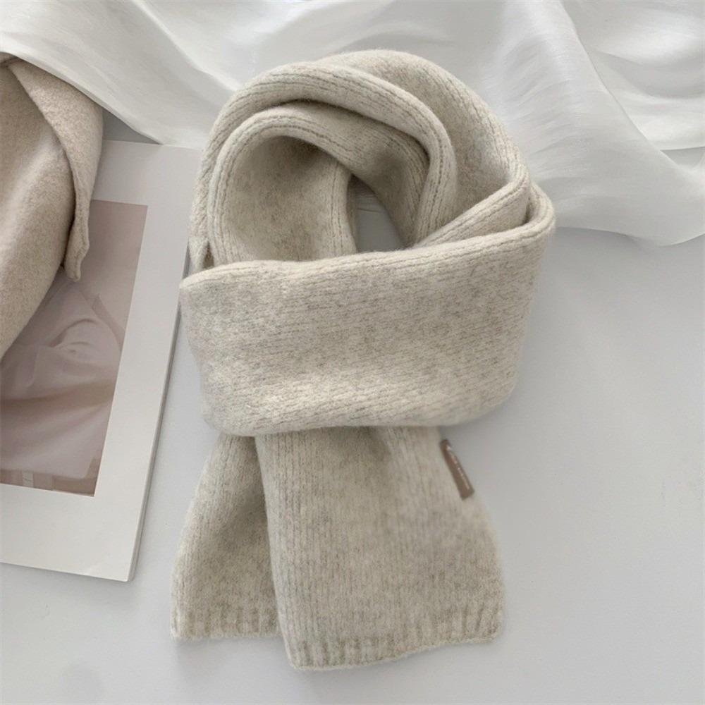 Coldproof Knitted Scarf Warm Scarves Bib New Neckerchief  Autumn and Winter бежевый
