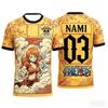 Summer One Piece Luffy Pattern T-shirt Japanese Anime Style Football Jersey  Sports T-shirt for Men Family Matching