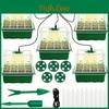 Pattern Classic Grid Seed 5pack Starter Trays With Grow Light Usb Powered Indoor Greenhouse Propagator Station 12 Cells Per Tray