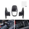 3pcs Carbon Fiber Gear Shifter Knob Cover Trim Scratch Resistant Car Accessory Suitable for Vehicle Interior Enhancement