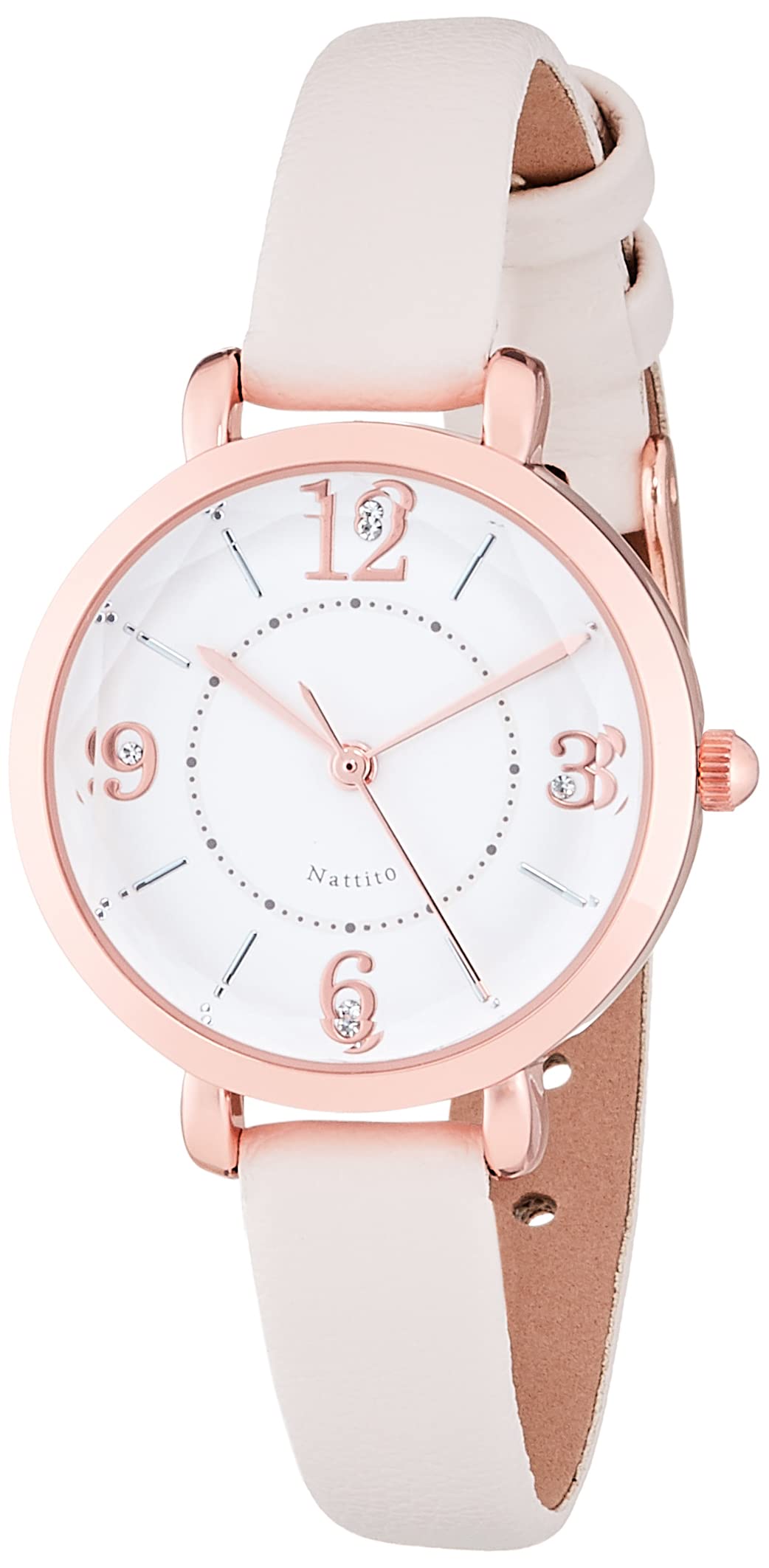 

[Fieldwork] Аналоговые часы Eclat Pink Gold Bijou Glass с кожаным ремешком YM057-1 женские, кремово-белые