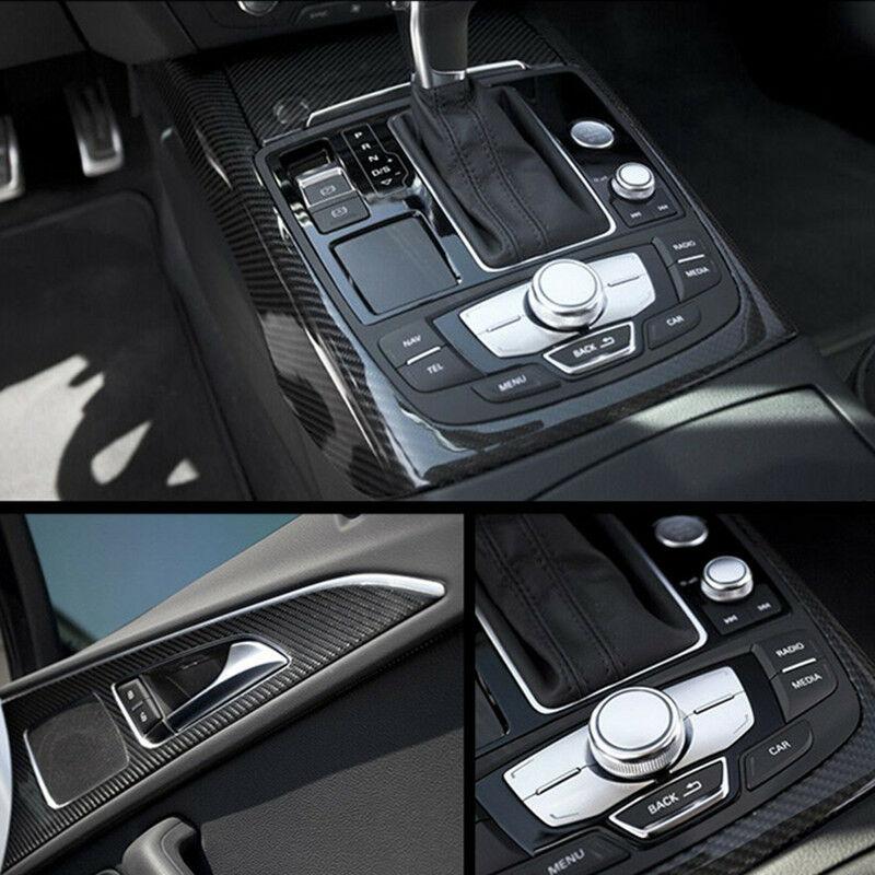Black 5D Carbon Fiber Shiny Glossy Vehicle Door Handles Vinyl Wrap Sticker Decal