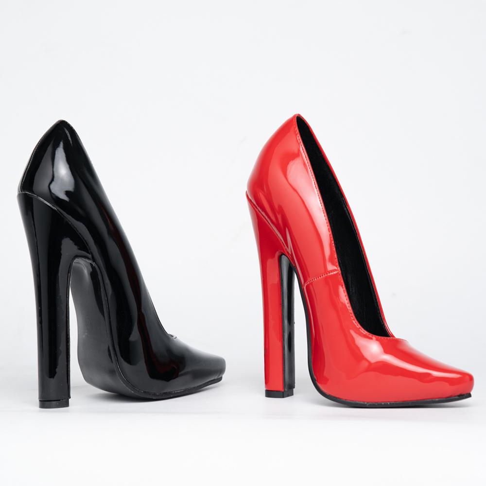 FHC 15cm Block High Heels Women Pumps,Fetish Unisex Pole Dancing Shoes,Cosplay,Cross-dress,Pointed Toe.Black,Red,Custom Colors