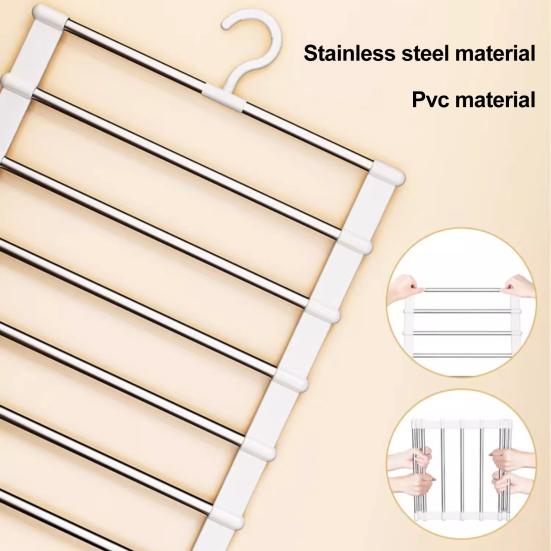 2/3Pcs Trouser Hangers with Rotatable Hooks Space-saving Foldable Design Multipurpose Skirts Scarves Storage