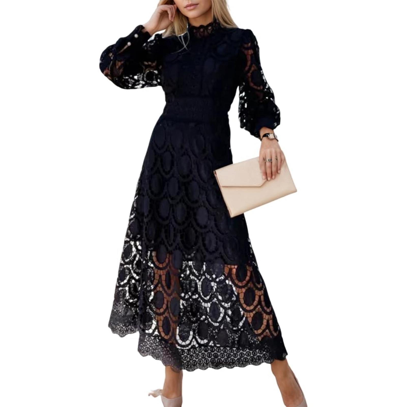 

Женское ретро бархатное платье-клуб с кружевной отделкой и пуговицами L чёрный