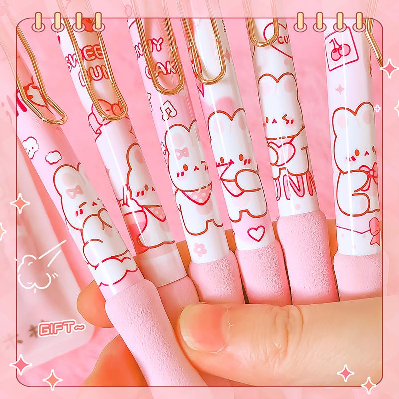 Aesthetic stationery items back to school cute rabbit  Ballpoint pen gel pens Elegant pens Kawaii Stationery supplies cute pens
