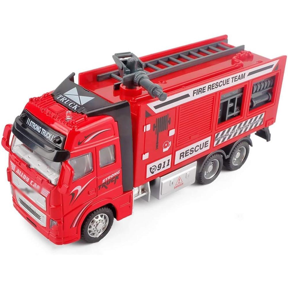 1/32 Alloy Water Tanker Model Simulation Fire Transport Vehicle Pull Back Car Inertia Toy Car Metal Children Toy Car
