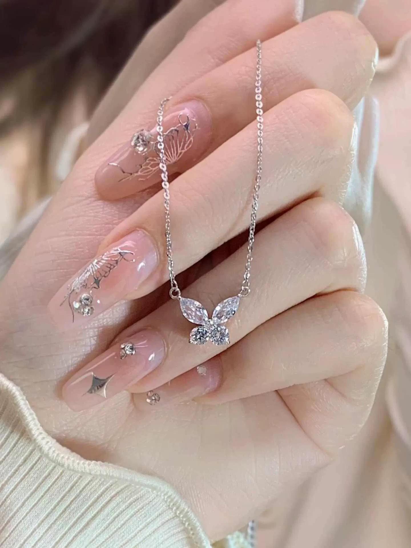 Бриллиантовое колье с бабочкой: Элегантный, Невыцветающий Чокер-цепочка на ключицы для женщин