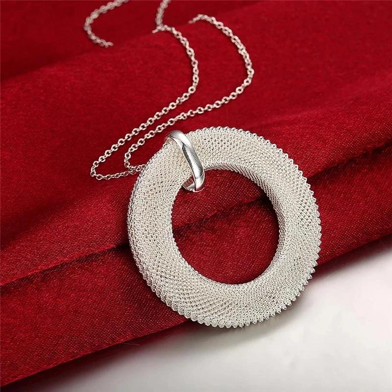 En gros Ensembles de Bijoux en Argent Sterling 925 Collier Rond Boucles d'Oreilles Puces Pour Femmes Mode Fête Mariage Cadeaux de Noël