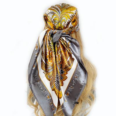 New Design Square Scarves Luxury Model Women Beach Shawls Fashion For 90X90Cm Silk Hijab Summer Sunscreen Popular Headscarf