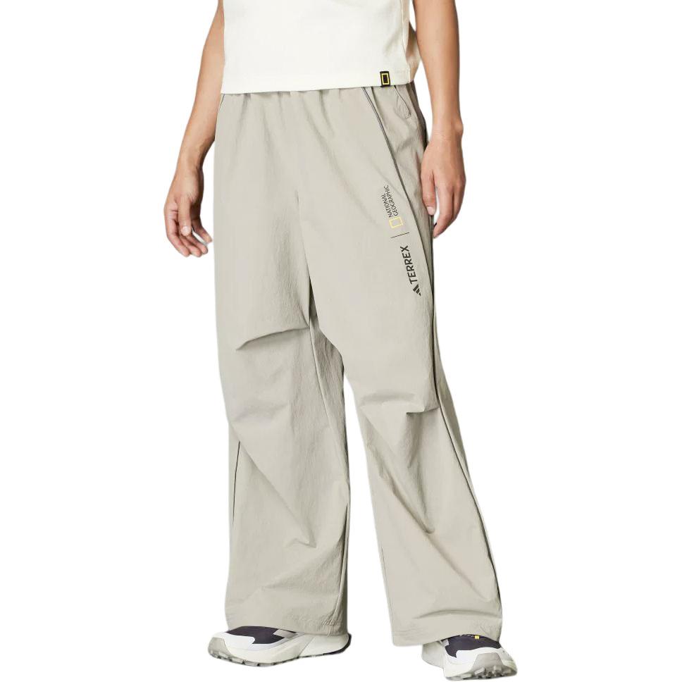 Adidas X National Geographic Collaboration Travel Outdoor Series UPF100+ Loose Soft Fashion Knit Sports Pants Women Pants JD5846