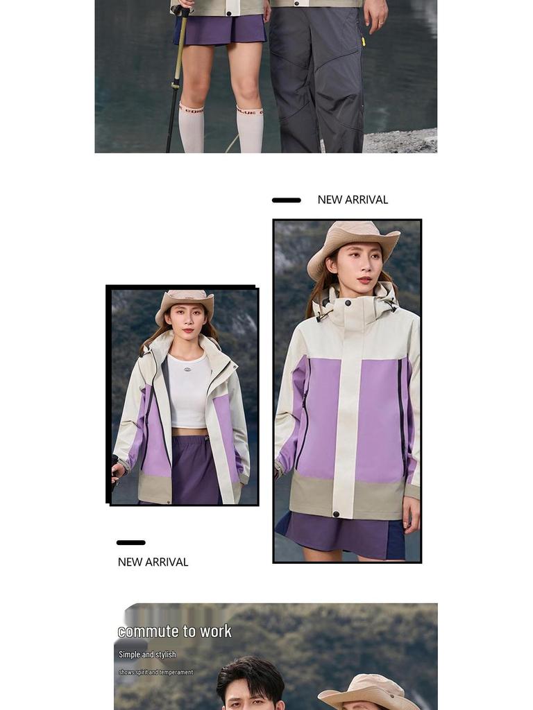 Windproof Waterproof Embroidered Logo Jacket for Outdoor Travel, Workwear, and Mountaineering