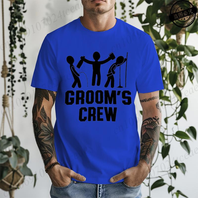T-shirt for Unisex Funny Bachelor Party Groom's Crew Wedding Party Unisex's Gag Print T-Shirts Short Sleeve T-shirt Unisex's Tee Clothing