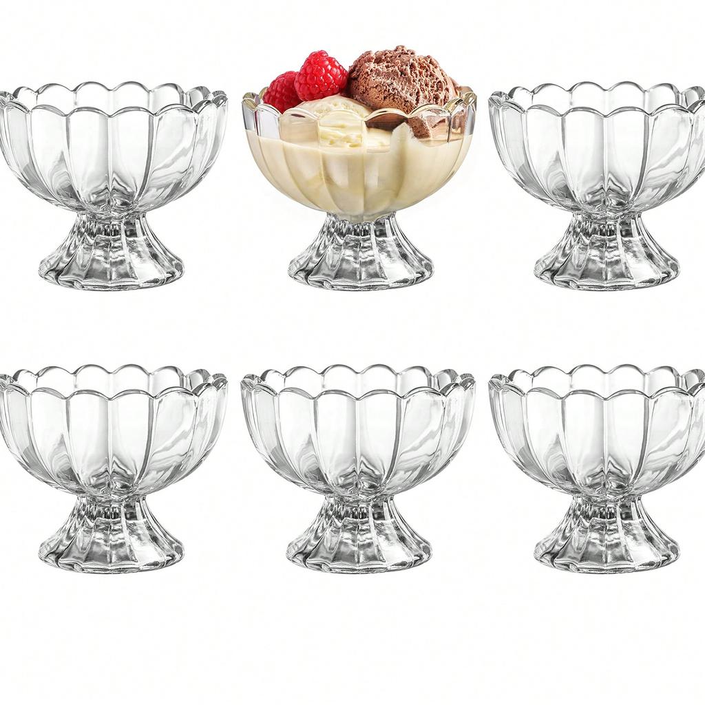 Dessert Glass Cup Ice Cream Pudding Dessert Transparent Mugs Perfect Kitchen Accessories for Ice Cream Fruit Juice Salad