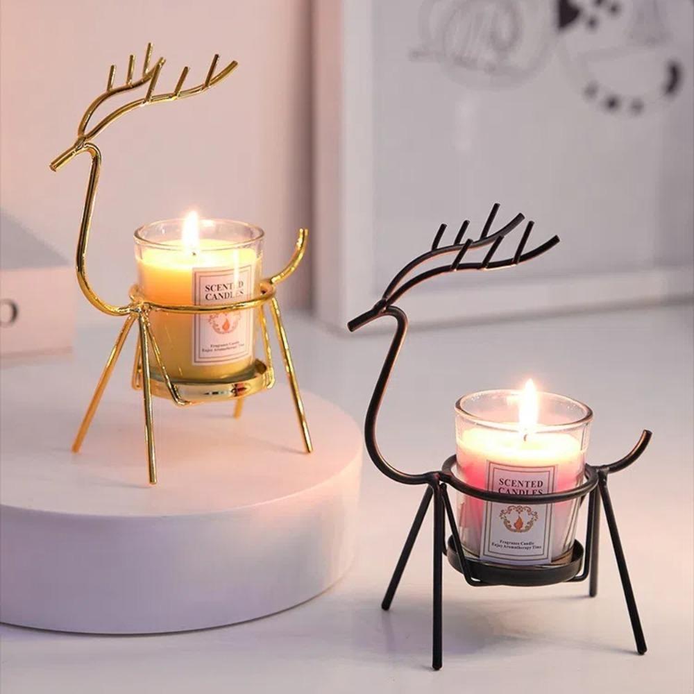Christmas Gift Iron Candle Holders Metal Christmas Candlestick Modern Deer Candle Holder Home