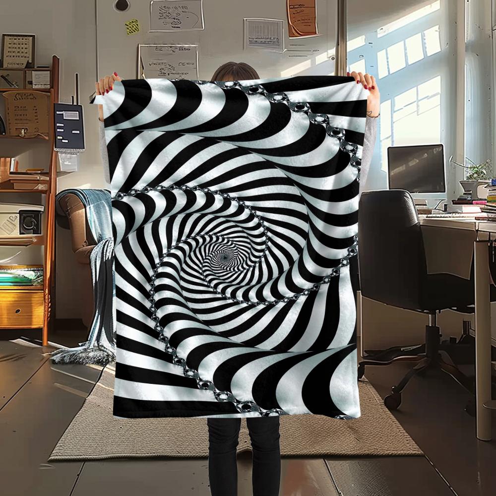 

1Pc 3D Vison Print Flannel Blanket, High quality Comfortable for All Seasons, Home Decor, Warmth and Comfort, Perfect for Christmas Gifts 80cm x 120cm