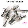 2 peças/conjunto 6g/7cm Swimbait Realista Isca Macia para Pesca Terminal Gancho