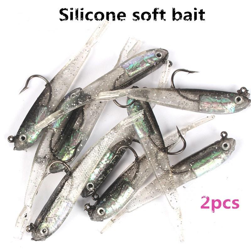 2pcs/set 6g/7cm Lifelike Swimbait Soft Fishing Lure Bait Terminal Tackle Hook