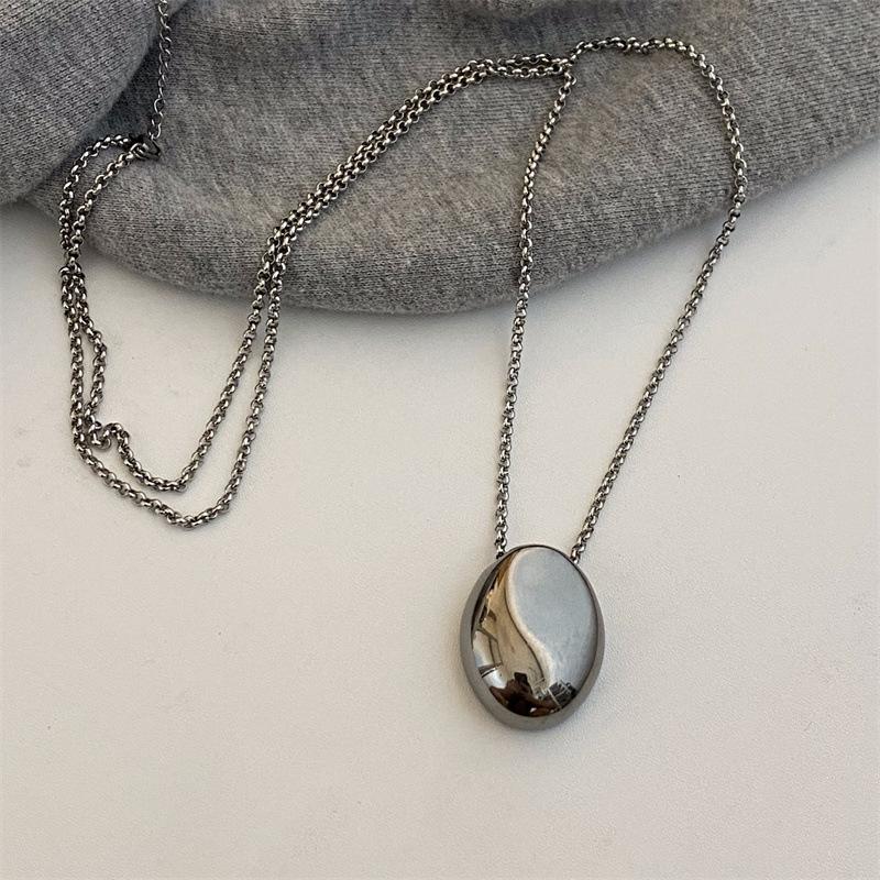 Stainless Steel Waterdrop Geometric Long-style Luxury Niche Sweater Chain Necklace