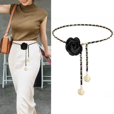 Luxury Design Flower Chain Belt All-match Metal Chain Waistband Waist Decoration Pants Chain