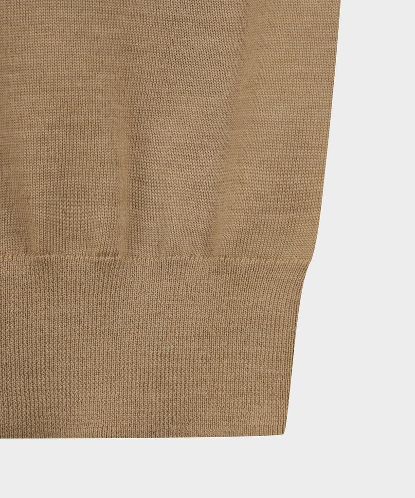 BROOKS BROTHERS Merino Wool Logo Polo Sweater (Beige) (Bbwtmnf301)