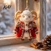 Clear Red Hanging Ornament 2027 New Year Sheep Ornament, 2D Acrylic Christmas Tree Pendant Party Supplies with String, Chinese Zodiac Goat Decor,