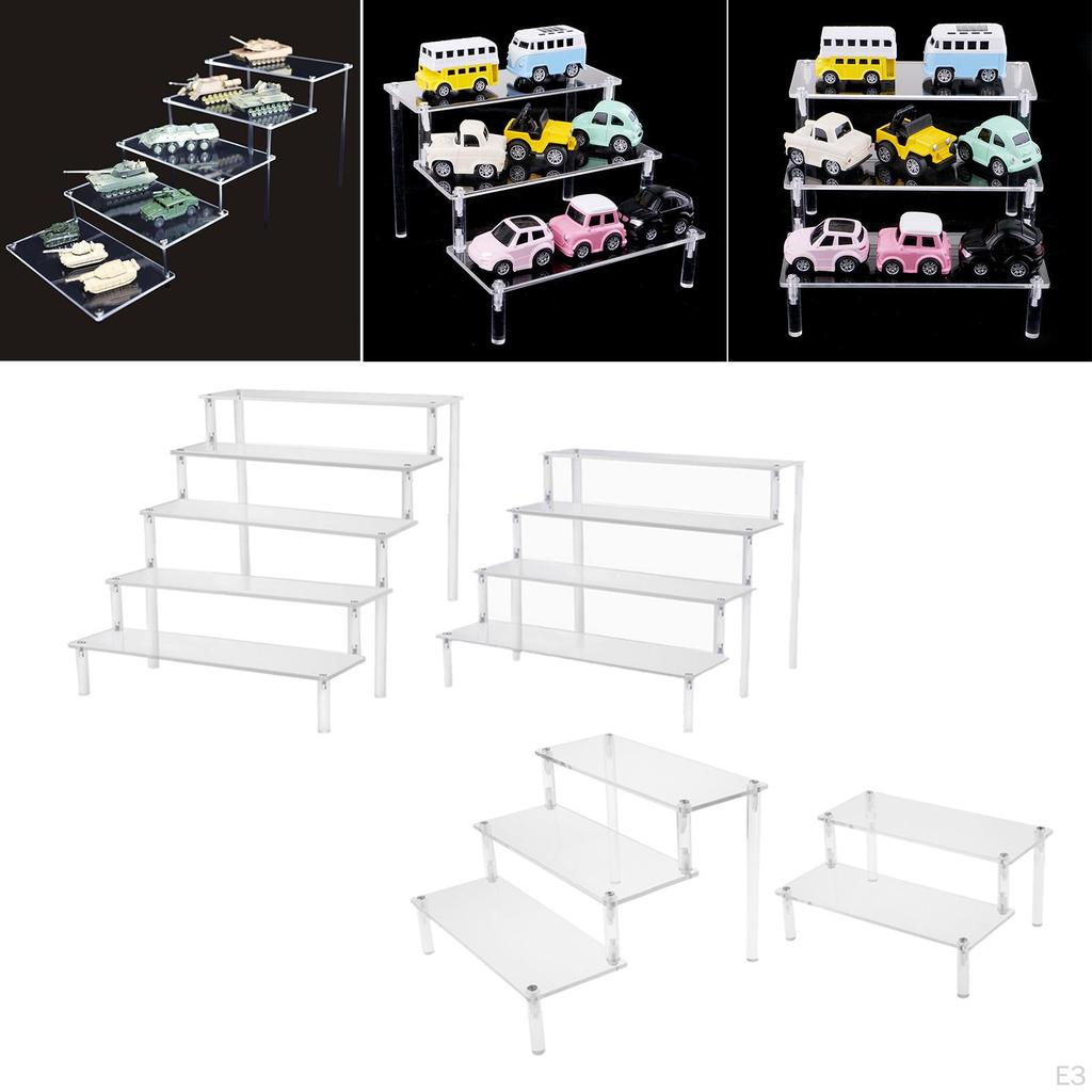 Clear Ladder Tier Acrylic Rack Figure Desktop Display Stand Holder