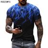 Colorful Flame Graphic 3D Print Men's T-Shirt Fashion O-Neck Short Sleeve Street Trendy Oversized T Shirt Casual Male Tops Tees