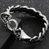 Gothic Bracelet Skull Head Wristbands Male Boys Big Size 24CM 9.4" Leatherman Bracelet Mens Jewellery Hand Accessories