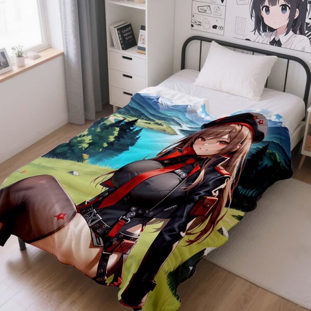 Anime-Style Character Pattern Blanket Suitable For Travel Sofa Bed Home Decoration Ideal Holiday Gift Suitable For All Seasons