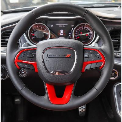 NHAUTP 3ks/sada ABS Dekorace interiéru auta pro Dodge Challenger/Charger 2015 – nálepky na ozdobný kryt volantu