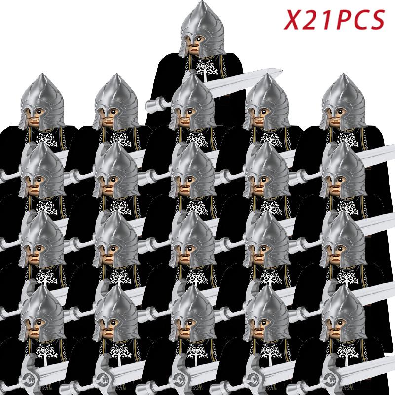 New 8pcs/lot MOC Uruk-hai Orc Army Group Orcus Figures Model Building Blocks LOTR Bricks Medieval Toys for Children gifts