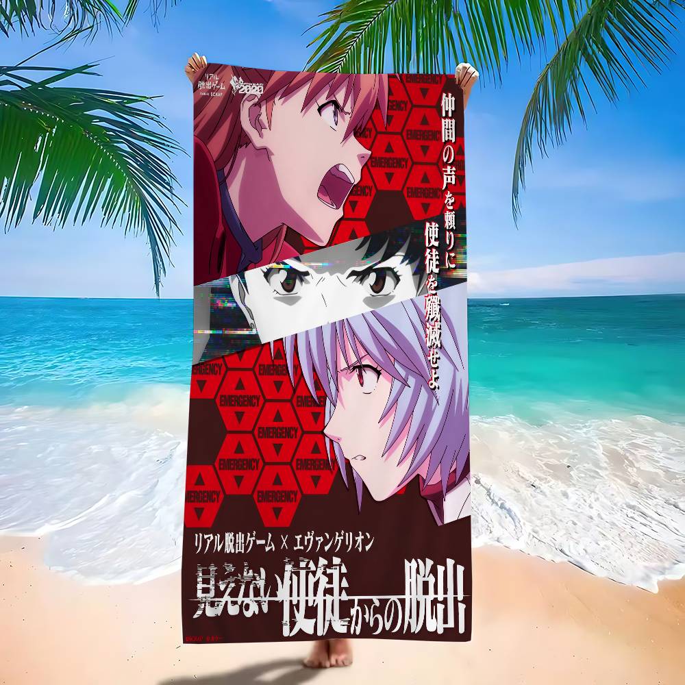 Asciugamano da Bagno Anime E-Evangelions Microfibra Morbido Assorbente Traspirante Per Bambina Bambini Decorativo Cartone Animato Asciugamano da Spiaggia