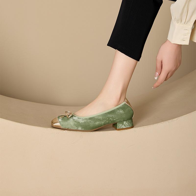 

Кожаная модная обувь женская приливная с бантом женские туфли-лодочки однотонные на одной педали повседневные из овчины 40