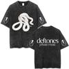 Washed Vintage Rock Band Deftones Private Music Snake Graphic T Shirt Street Y2k Hip Hop Men Fashion Oversized T-shirts Unisex Streetwear