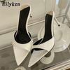 Eilyken Summer Sexy Thin Heels Slipper For Women Fashion Pointed Toe Slides Stripper Party Sandal Mule Shoes Zapatillas Mujer