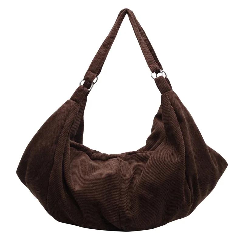 

Сумка через плечо с застежкой-молнией, большая вместимость, однотонный продукт, модная бархатная сумка, популярная, универсальная, мягкая сумка-тоут