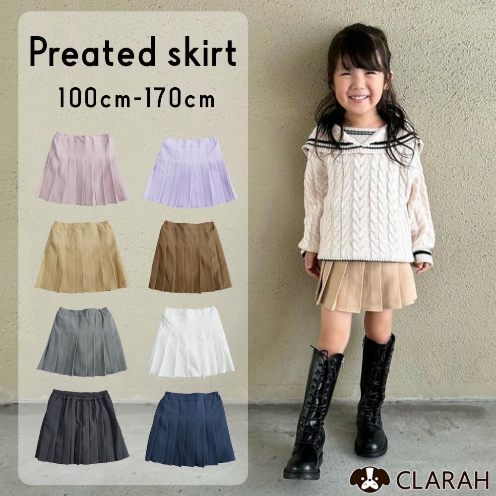 Kids Pleated Mini Skirt with Skirt Entrance Entrance Graduation Graduation Pos Gb190314299 110cm Black [CLARAH] Skirt, Skirt, Girls' Pants, Pants,