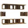6 Piece TV Cabinet Set Smoked Oak Effect Engineered Wood