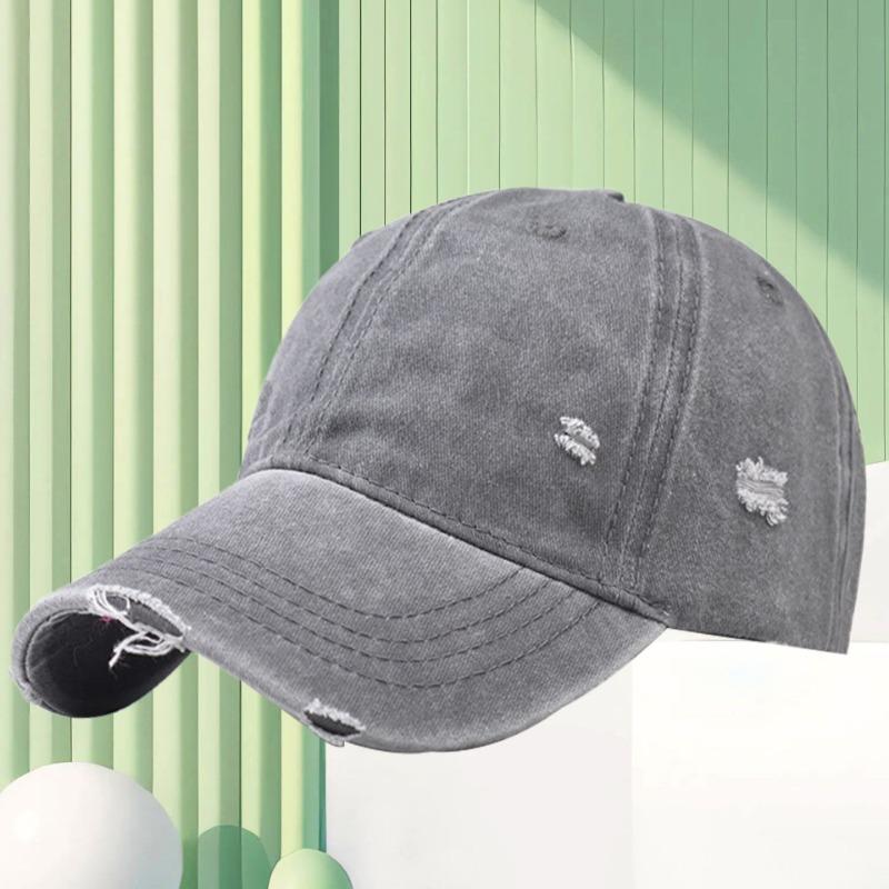 Washed and old baseball caps can be worn in all seasons, men's fashion ripped rough edge cap print hat